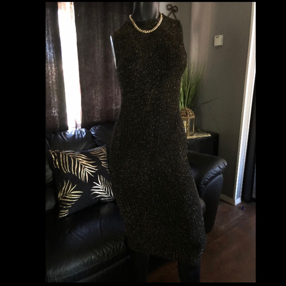 Black & gold dress